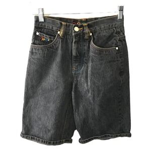 COOGI Boy's Vintage Spell Out Brand Embroidered Denim Jean Shorts Size 10 Gray